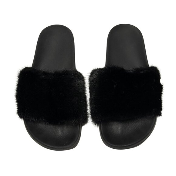 $595 Givenchy mink black slides sized 9 / 39 - Picture 3 of 4
